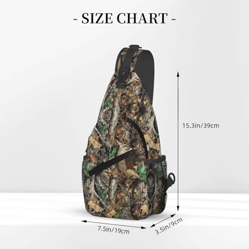 Camouflage Leaves And Deer Outdoor Crossbody Shoulder Bag For Unisex Young Adult Hiking Bicycling - color: Yellow2