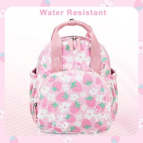 Bluboon Toddler Backpack for Girls Boys 2-4 Cute 12" Preschool Kindergarten Backpacks Kids Daycare Bags School Travel (Pink Strawberry Flower - Pink, Age 2-4 (12" H not Fit A4 Folder)) - color: Pink Strawberry Flower - Pink, size: Age 2-4 (12" H not Fit A