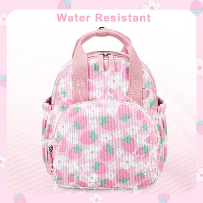 Bluboon Toddler Backpack for Girls Boys 2-4 Cute 12" Preschool Kindergarten Backpacks Kids Daycare Bags School Travel (Pink Strawberry Flower - Pink, Age 2-4 (12" H not Fit A4 Folder)) - color: Pink Strawberry Flower - Pink, size: Age 2-4 (12" H not Fit A