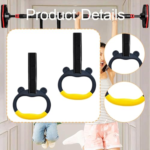 Gymnastics Rings Set of 2, 881.85lbs Weight Capacity, Adjustable Straps for Kids & Adults, Body Workout Gym Equipment for Strength Training, Pulling Exercises, Home Gym