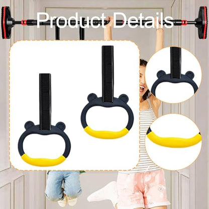 Gymnastics Rings Set of 2, 881.85lbs Weight Capacity, Adjustable Straps for Kids & Adults, Body Workout Gym Equipment for Strength Training, Pulling Exercises, Home Gym