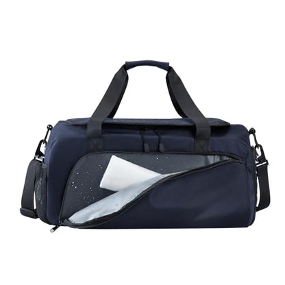 Gym Bag for Men Women With Shoe Compartment & Wet PocketWater Resistant Sports Gym Bag 、shoulder bag、messenger bag Carry On Duffel Bag forWeekend Overnight Traveling (blue) - color: blue