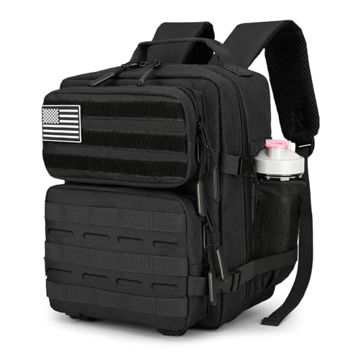 9L Mini Tactical Backpack for Men and Women Tactical Backpack Small for Hiking Small Tactical Bag Fitness Pack - color: Black