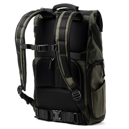 Think Tank FocusPoint 30L RollTop Camera Backpack - Greenway: Expandable Travel & Camera Backpack with Laptop Sleeve, Quick Side and Back Access, Rain Cover – Versatile Photography & Travel Bag - color: Greenway, size: 30 Liters