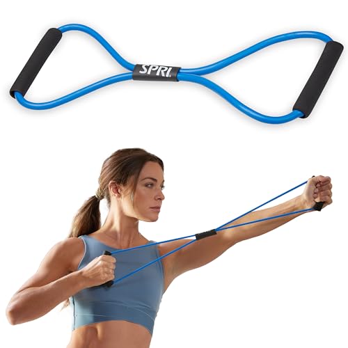 SPRI Ultra Toner Figure 8 Resistance Band with Padded Handles Great for Stretch, Exercise, Fitness Training, Yoga, Resistance Weights, Therapy, Gym or Home Workout Equipment. - style: Heavy