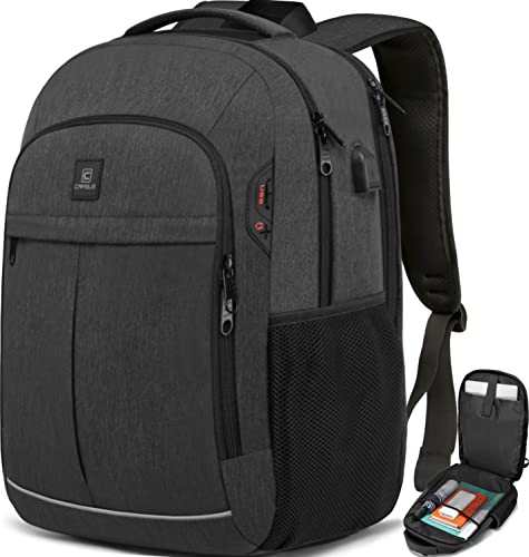 17.3 Inch Laptop Backpack, School Backpack,Large TSA Travel Carry on Backpack,College Student Bookbag with USB Port,Teenagers Water Resistant Computer Bagpack Gift for Men Women,Grey - color: 17.3 Inch-grey