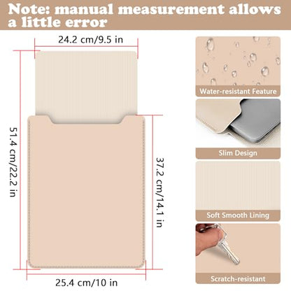 BVYA 15-16" Laptop Sleeve, PU Leather Laptop Case Compatible with MacBook Pro 16 2019-2021 M1 Pro M1 Max (A2485 A2141), Case Compatible with MacBook Pro 15 2010-2019 (A1990 A1707 A1398) - color: BEIGE, size: For 15-16 inches