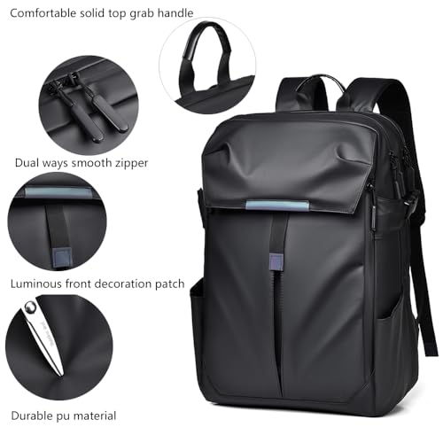 Unisex Business Laptop Backpack 17.3" With Helmet Holder High Capcity Travel Sports Backpack Waterproof Rucksack with Basketball Compartment for Men Women Teenager (Blue)