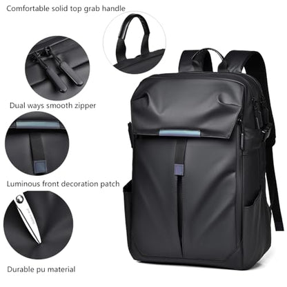 Unisex Business Laptop Backpack 17.3" With Helmet Holder High Capcity Travel Sports Backpack Waterproof Rucksack with Basketball Compartment for Men Women Teenager (Blue)