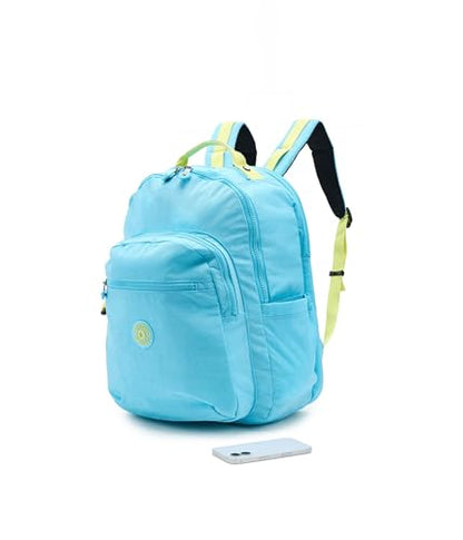 Kipling Women's Seoul Extra Large Bts 17" Laptop Backpack, Durable, Roomy with Padded Shoulder Straps, Built-In Protective Sleeve - color: Splash Blue, size: 13.5''L x 17.75''H x 9''D