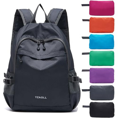 YZAOLL 20L Small Hiking Backpack Lightweight Day Packs, Packable Backpack for Women Men Travel Camping Vacation,Gray - color: A-20l-gray
