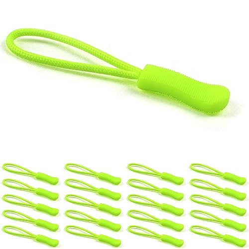 20PCS Zipper Pull - Zipper Pull Replacement, Fluorescent Zipper Pulls by Red Snail - color: 20PCS Fluorescent Green