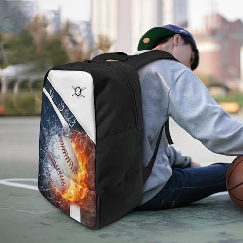 Boxing Dart Lightning Karate Baseball Sport Backpack Shoe Compartment Equipment Bags Gym Teenager Inner Pocket School Ball (Baseball Design) - color: Baseball Design