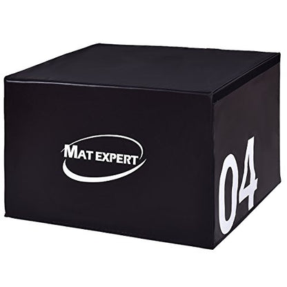 MAT EXPERT 3 in 1 Plyometric Box, Jumping Box with Foam for Jump Training and Conditioning, PVC Soft Foam Jumping Box, Plyometric Exercise Fitness Safe Box