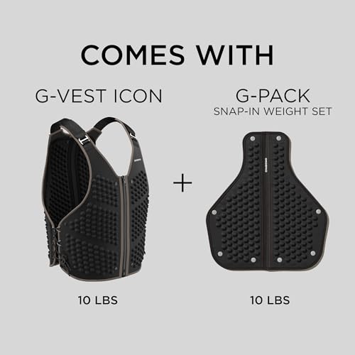OMORPHO Men’s 20 lb G-Vest Icon Bundle, adjusts from 10 lb to 20 lb in increments with included G-Pack weight panels, low-profile, fully adjustable, comfort fit. Great for walking, hiking, running and training. - color: Luxe