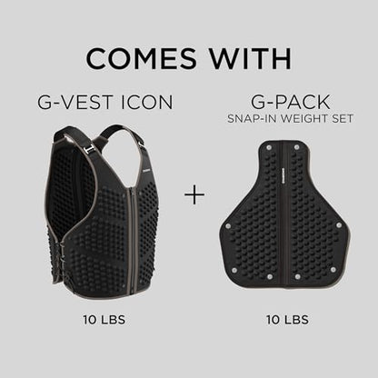 OMORPHO Men’s 20 lb G-Vest Icon Bundle, adjusts from 10 lb to 20 lb in increments with included G-Pack weight panels, low-profile, fully adjustable, comfort fit. Great for walking, hiking, running and training. - color: Luxe