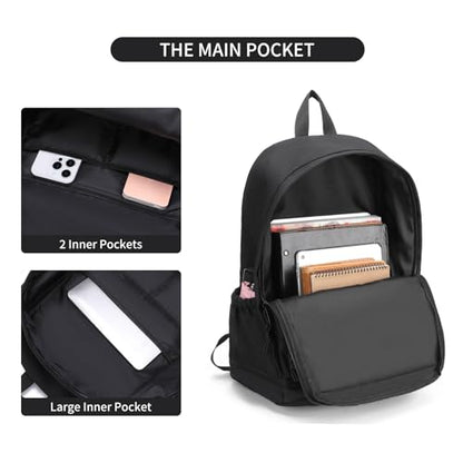 GAEKEAO Classical Basic Travel Backpack for Women Men,Casual Lightweight Bookbag Cute Daypack for College Work Everyday Black - color: B01 Black