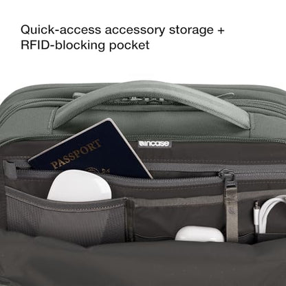 Incase A.R.C. Travel Backpack 38L – Expandable Carry On Luggage, Fits up to 17" Laptop – Butterfly Opening, Quick Access Pocket, Shoe Storage – Airplane Travel Essentials, Weekend Bag – Smoked Ivy - color: Smoked Ivy