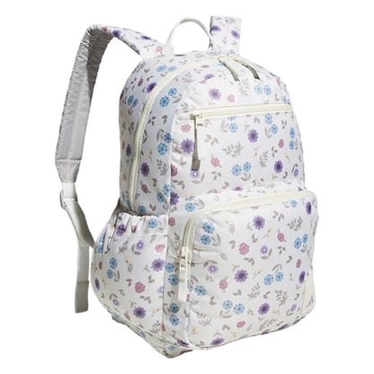 adidas Lineage Backpack for Laptop, School and Travel, 22L, In Bloom Floral Warm Vanilla/Off White, OSFA - color: In Bloom Floral Warm Vanilla/Off White