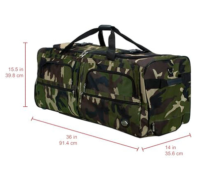 Rockland Rolling Duffel Bag, Black, 22" - color: CAMO, size: 40"