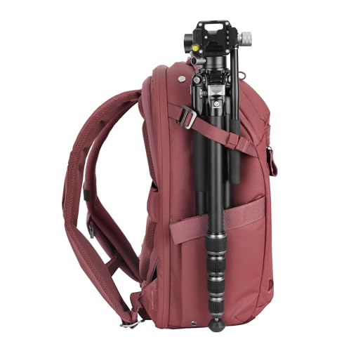 VANGUARD VEO Metro B20L Camera & Everyday Backpack (Magenta) – Fits 70–200mm Attached, 14" Laptop Storage, Convertible Daypack Design, Carry-On Ready - color: Magenta, size: 20L