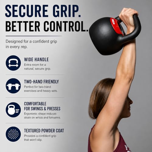 Rep Fitness Adjustable Kettlebell | Weight Set for Home Gym | Strength Training Equipment for Men & Women | Compact Steel Bell with Ergonomic Handle | 20–40 lb (9–18 kg) Variable Options - color: Red | 40 Lb