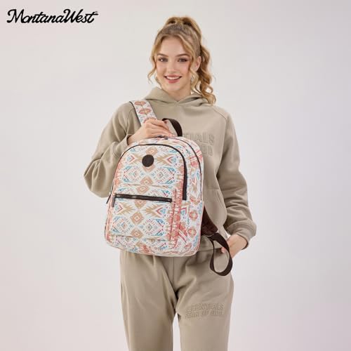 Montana West Backpack for Women Western Travel Backpack Purse Casual Daypack for Laptop College - color: Aztec Khaki