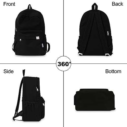 YFGBCX Cute Aesthetic Backpack for Women Solid Color Backpacks Lightweight Classic Backpack for Women Laptop Backpacks - color: Black