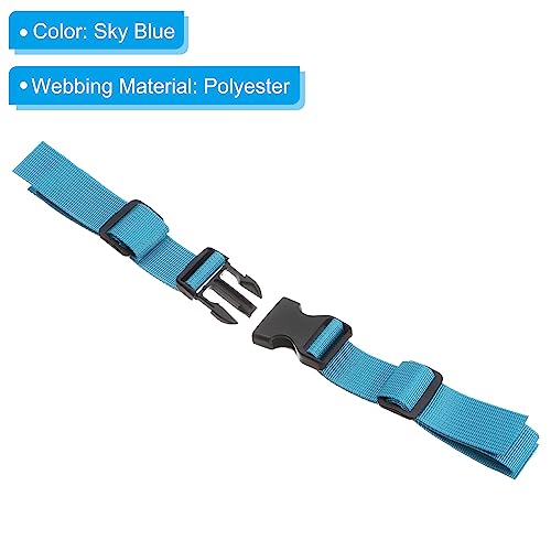 PATIKIL Backpack Chest Strap, 2 Pack Polyester Webbing Adjustable Replacement Strap with Quick-Release Buckle for Bag Outdoor Hiking Cycling, Sky Blue