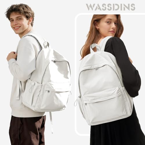Beige Backpack for School Women Girls, Waterproof Bookbag Cute High School Backpack for Men Teen Boys, Lightweight Travel College Backpack Mochilas Escolares para - color: Beige