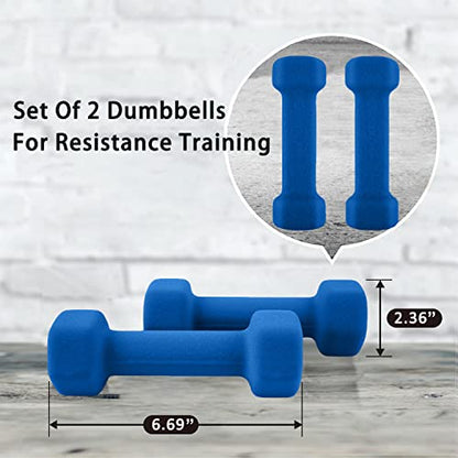 Saorzon Dumbbells Set of 2 Exercise Fitness Dumbbell for Home Gym Free Weights Hand Hex Dumb Bells - color: Royal Blue, style: 4 Pounds,Pair