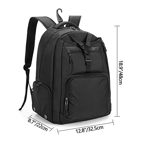 DSLEAF Tennis Bag for Men/Women to Hold 2 Rackets, Tennis Backpack with Separate Shoe Space for Tennis Sport - color: Black