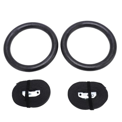 Gymnastic with Straps Pull Rings - 2 Pcs Gymnastic Strength Training 300kg Capacity High Stability Exercise Rings with Straps Workout - Home Gym