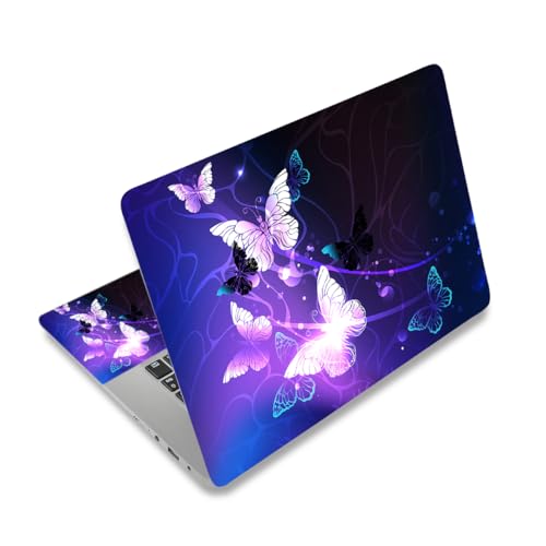 ArtSo Laptop Skin Sticker Decal, 17 17.3inch Laptop Netbook PC Notebook Universal Vinyl Reusable Skin Sticker Cover Personalized Art Case Protector, Blue Purple Butterfly - color: Blue Purple Butterfly