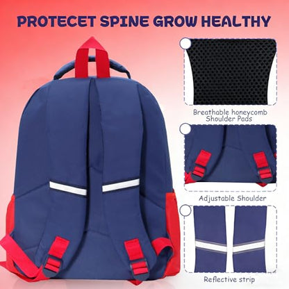 15 inch Primary School Kindergarten Schoolbag Leisure Cool Cute Cartoon Travel Backpack For Boys Girls Ages 6-10 Use - color: Dinosaur Red, size: Large