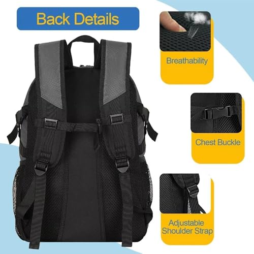 DAFISKY Basketball Backpack, Basketball Bag with Ball Holder Shoes Compartment, Sports Equipment Bag for Soccer Ball, Volleyball - color: Grey