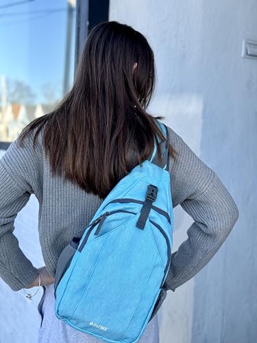 G4Free Sling Bag for Men and Women, RFID Blocking Crossbody Bag, Lightweight Sling Backpack for Travel, Hiking, Walking and Daily Use - color: Sky Blue
