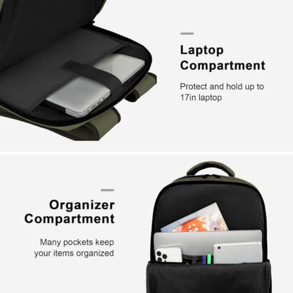 MATEIN Carry on Travel Laptop Backpack, Large Personal Item Travel Backpack - color: Green, size: X-Large