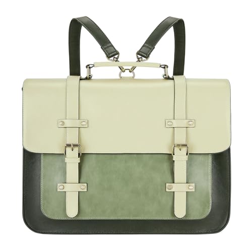 ECOSUSI Laptop Bag for Women Vegan Leather Messenger Bag Fashion Briefcase Computer Satchel Bag - color: Green