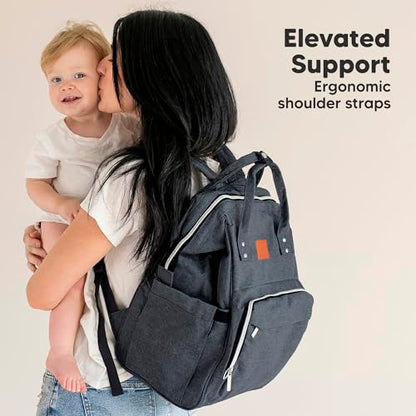 KeaBabies Baby Diaper Bag Backpack - Large Baby Bag for Boys, Girls, Waterproof Multi Function Travel Diaper Backpack with Changing Pad, Durable Travel Essentials for Moms and Dads (Mystic Gray) - color: Mystic Gray