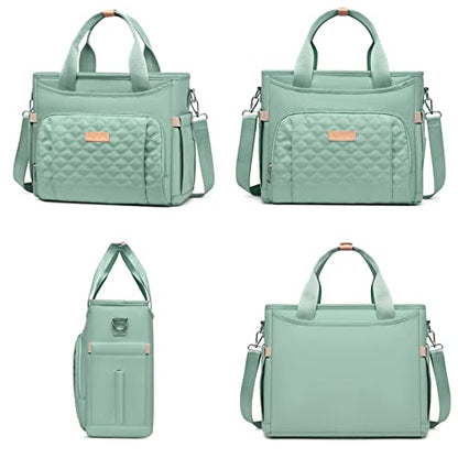 AIJIEKE Large Insulated Lunch Bag for Men Women, Leakproof Work Lunch Box | Keeps food fresh 8-12 hours. Spacious multi-pocket design with a removable strap. Water-resistant and easy-wipe interior - color: Green