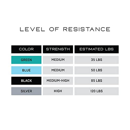 NonZero Gravity 100% Latex-Free Organic Rubber Power Resistance Bands | Compact Durable Hypoallergenic Bands for Strength Training & Workouts | 11 Levels (10 to 140 Lbs) - color: SET6 Mixed 4-Band