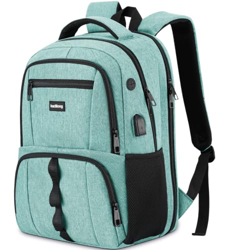 Laptop Backpack for Men Women,College School Bookbags Boys Computer Bag for Teen Girls Business Travel - color: Green, size: 15,6 inch