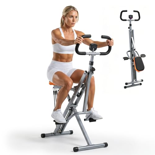 NEWBULIG Squat Machine, 330 LBS Capacity Glute Workout Equipment for Home, Full Body Exercise Rower with Adjustable Resistance, Foldable Glute Exercise Machine