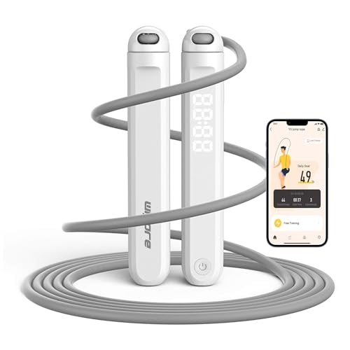 Jump Rope With Counter and App - Tangle-Free Rapid Speed Skipping Rope for Fitness, Home Exercise, Workout - Gifts for Adults, Women, Men, Kids