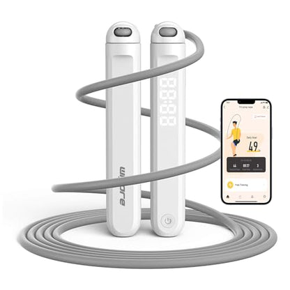 Jump Rope With Counter and App - Tangle-Free Rapid Speed Skipping Rope for Fitness, Home Exercise, Workout - Gifts for Adults, Women, Men, Kids