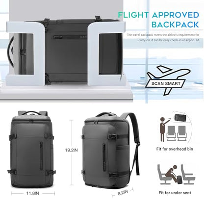 BANGE Large Luggage backpack Backpack, 40L Travel Laptop Backpack Fits 17.3 Inch Notebook, Traveling Luggage Backpack,Carry On Rucksack with Water Bottle Holder for Traveling, Hiking, Business - color: Grey
