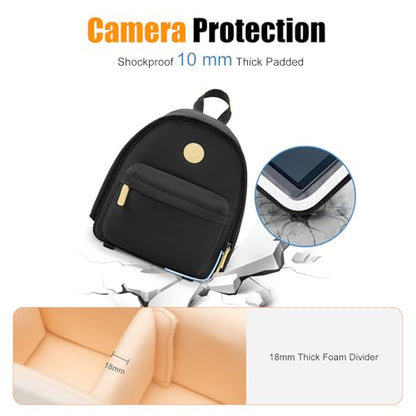 Cwatcun Camera Backpack for Women, Compact DSLR Bag with Tripod Strap - color: Black, size: 1.0 Small