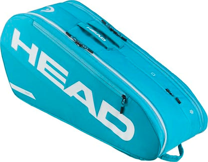 HEAD Tour Racquet Bag M (6R) Tennis Bag - Holds Up to 6 Racquets, CCT+ Climate Control Technology, 2 Main Compartments, Shoe Pocket & Backpack Carry System | 6 Racquet Capacity - color: Blue