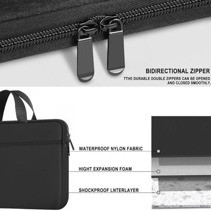 Laptop Bag 15.6 Inch, Durable Briefcase Handbag Protective Computer Case with Front Pocket, Water Resistant Carrying Laptop Sleeve Compatible with HP, Dell, Lenovo, Asus, Black
